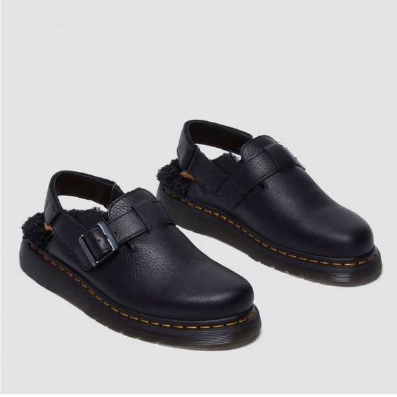 Dr. Martens Docs Jorge II Ambassador Black Faux Fur Lined Slingback Mules US 9 - Picture 2 of 12